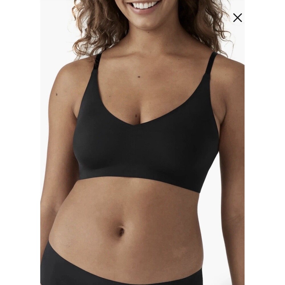 True & Co Body Boost Black Convertible Removable Pad Bra Bralette Women’s Medium